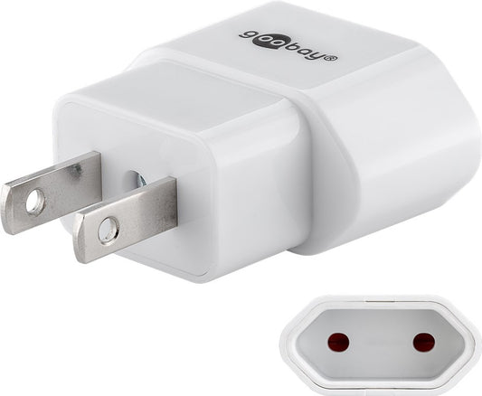 Reiseadapter Eurostecker auf USA/Japan, weiß