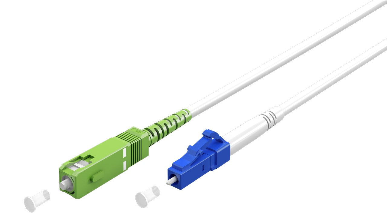 Glasfaserkabel (FTTH), Singlemode (OS2) White, (Simplex), 20 m