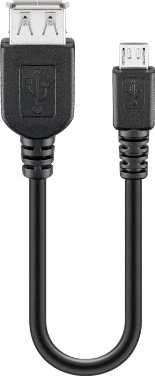 USB-A-auf-Micro-B-Adapter, 0,2 m, schwarz