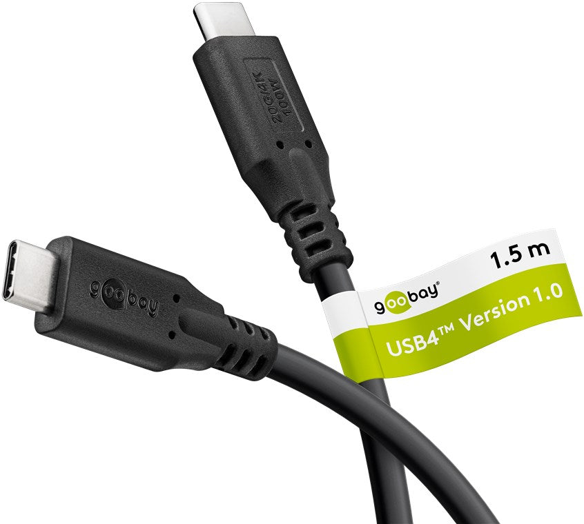 USB-C™-Kabel, USB4™, 1,5 m, schwarz