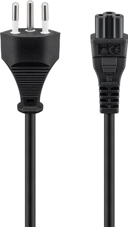 Netzanschlusskabel Schweiz, 1,8 m, Schwarz, (3*0,75 mm²)
