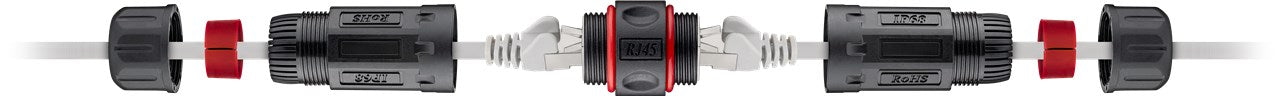 Outdoor (IP68) RJ45 Netzwerkkabel-Verbinder, CAT 6