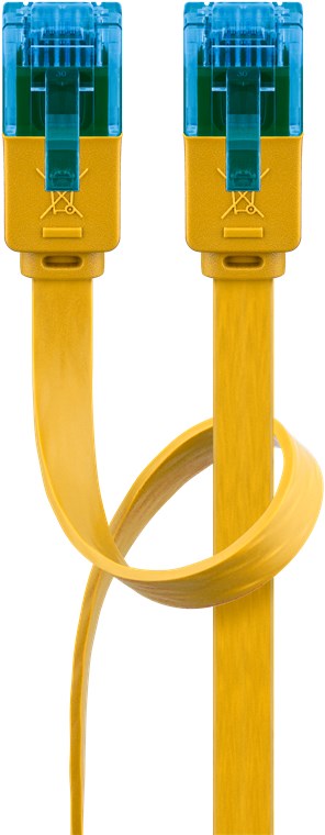 CAT 6A Flach-Patchkabel, U/UTP, gelb