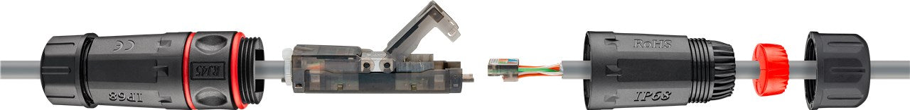Outdoor (IP68) Netzwerkkabel-Verbinder, CAT 6 UTP ungeschirmt