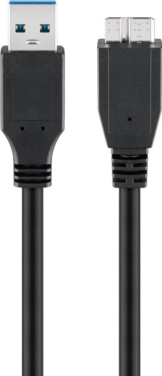 USB-A-auf-Micro-B-Kabel, 3 m, schwarz