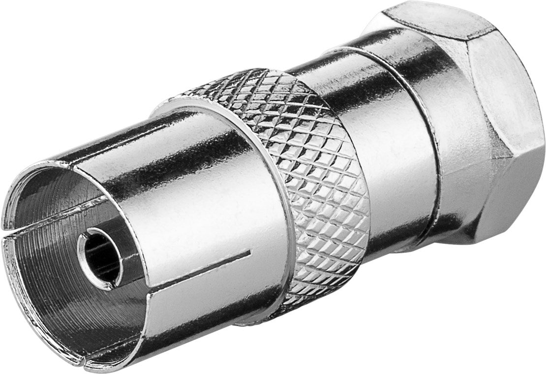 F adapter: F plug > coax socket