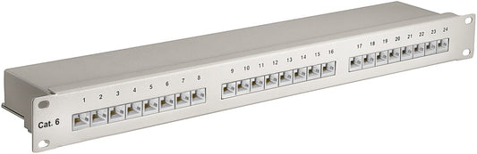 CAT 6 19-Zoll (48,3 cm) Patch Panel, 24 Port, (1 HE)
