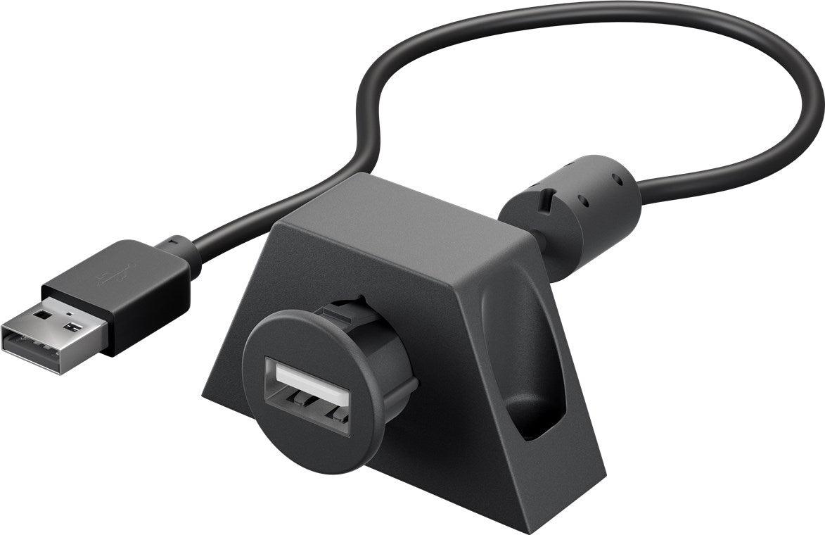 USB-A-Verlängerung mit Sicherungsclip, 2 m, schwarz