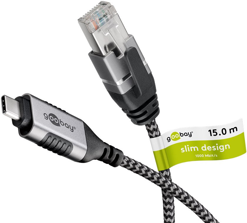 Ethernet-Kabel USB-C™ 3.1 auf RJ45, Slim, 15 m