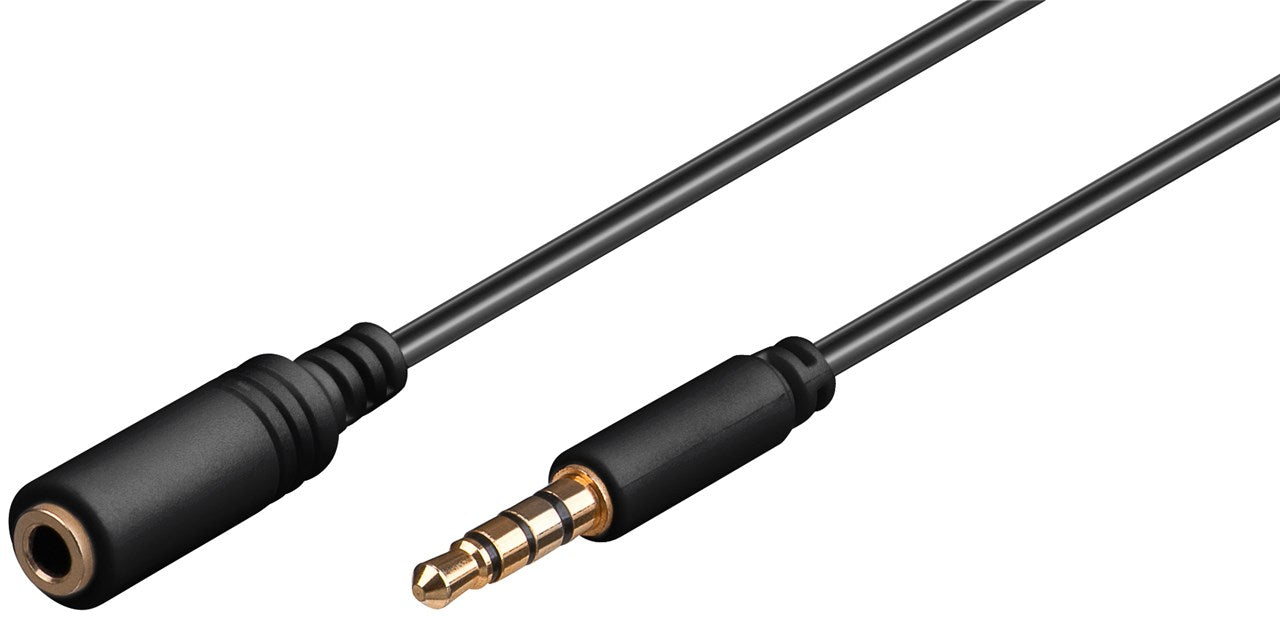 Kopfhörer- und Audio Verlängerungskabel AUX, 4-pol. 3,5mm slim, CU
