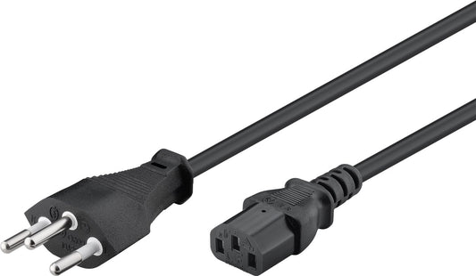 Kaltgerätekabel Schweiz, 2 m, Schwarz, (3*0,75 mm²)