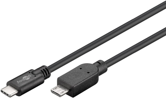 USB-C™-auf-Micro-B-Kabel, OTG, 1 m, schwarz