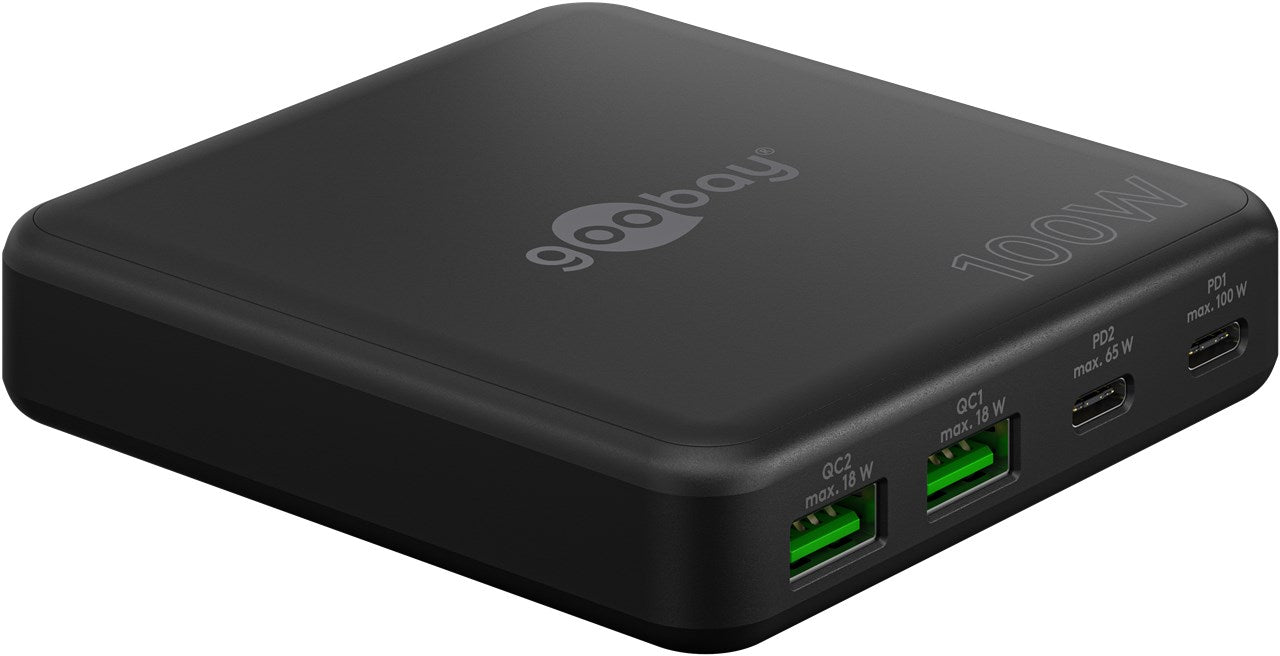USB-C™ PD GaN Multiport-Tischladegerät (100 W) schwarz