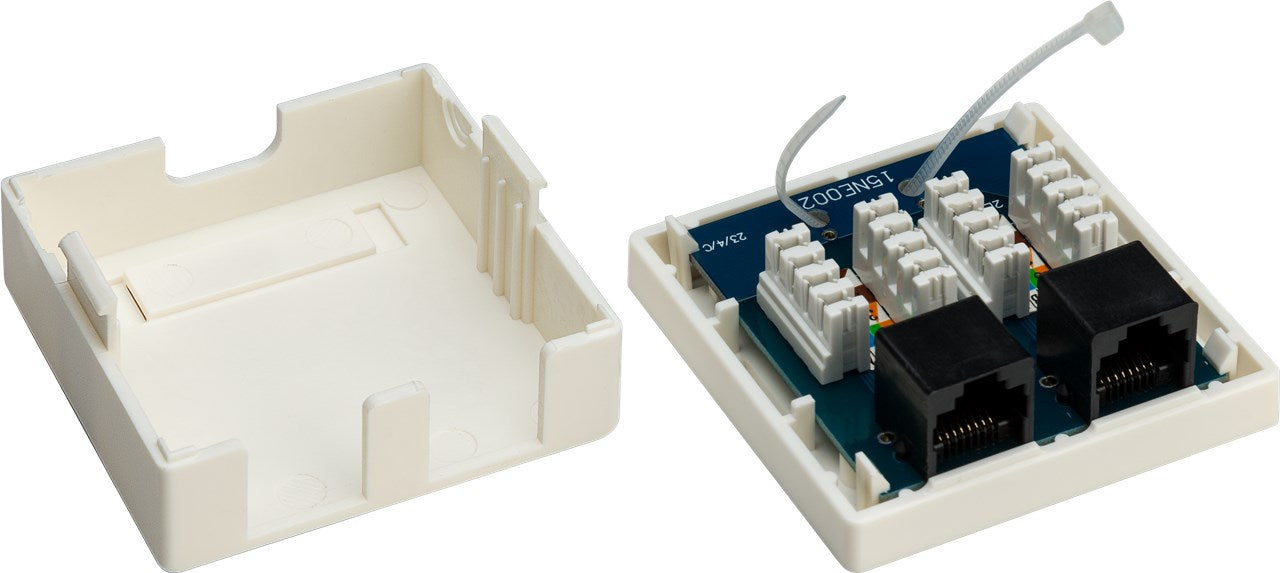 2-Port RJ45-Anschlussdose, CAT 6, UTP