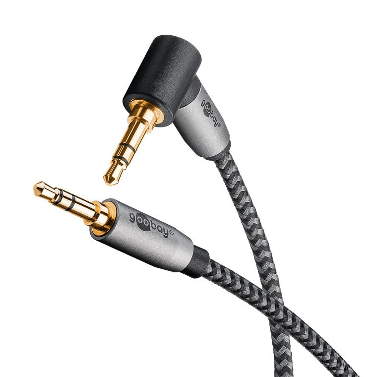 Audio Verbindungskabel AUX, 3,5mm stereo, 90°, 1 m