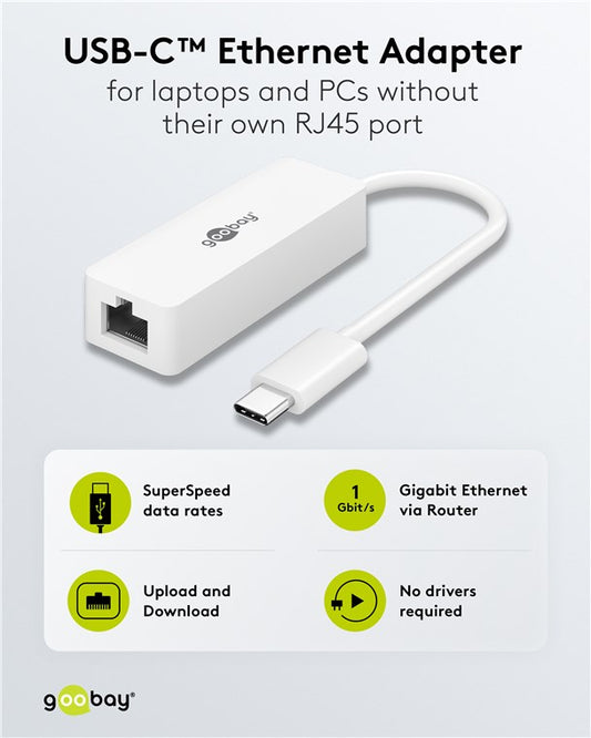 USB-C™-Ethernet-Adapter, weiß