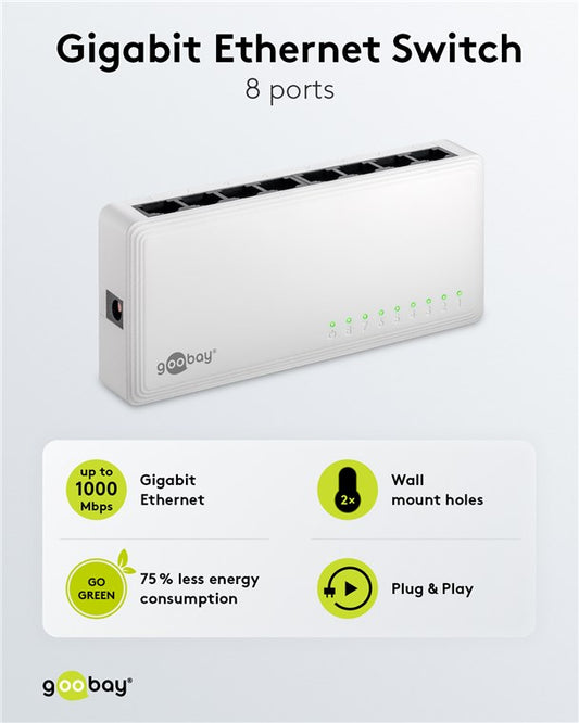 8-Port Gigabit Ethernet Netzwerk-Switch