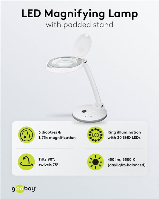 LED-Stand-Lupenleuchte, 6 W, weiß