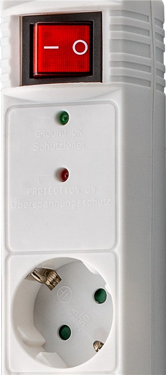 Steckdosenleiste 6fach mit Überspannungsschutz und Schalter 1,4 m