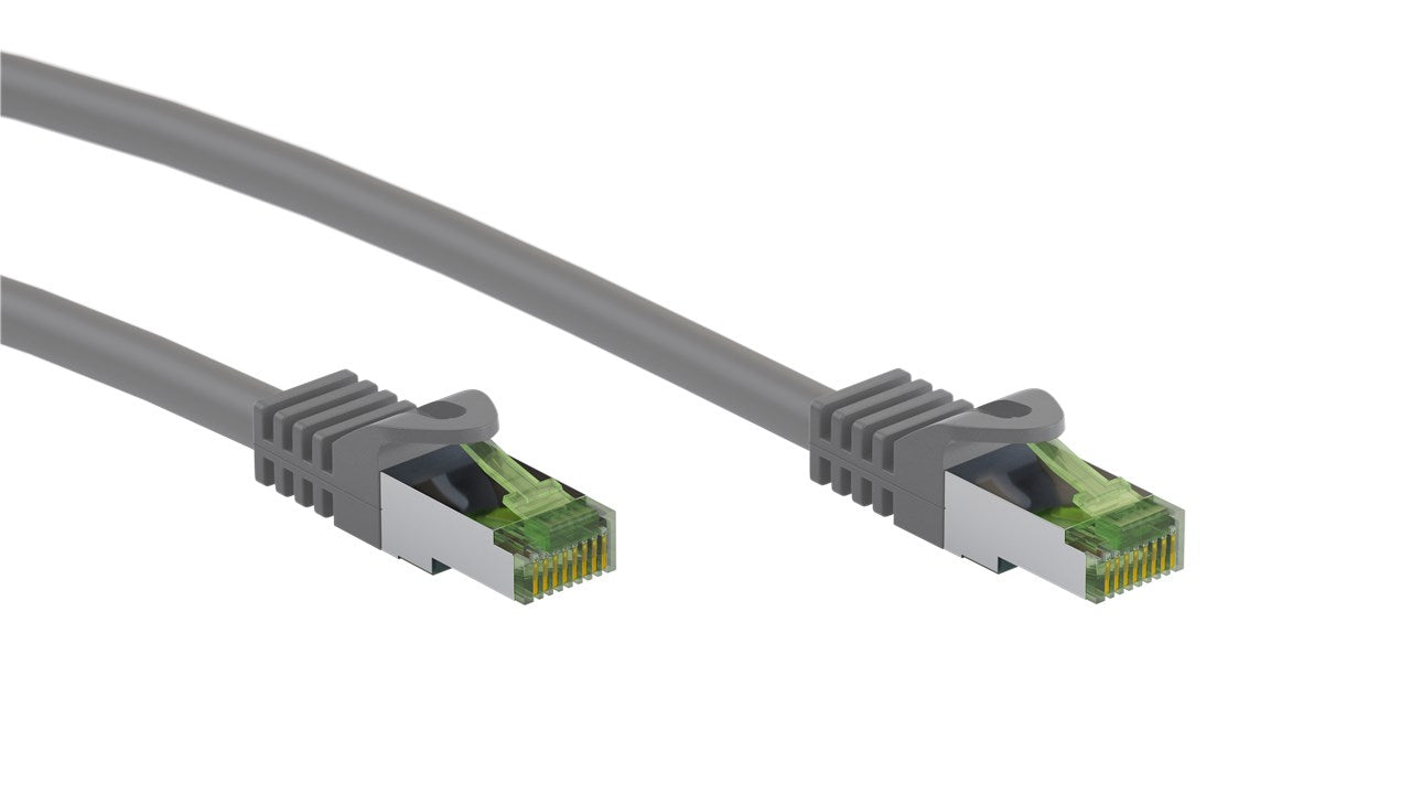 RJ45 patch cable with CAT 8.1 S/FTP raw cable, gray