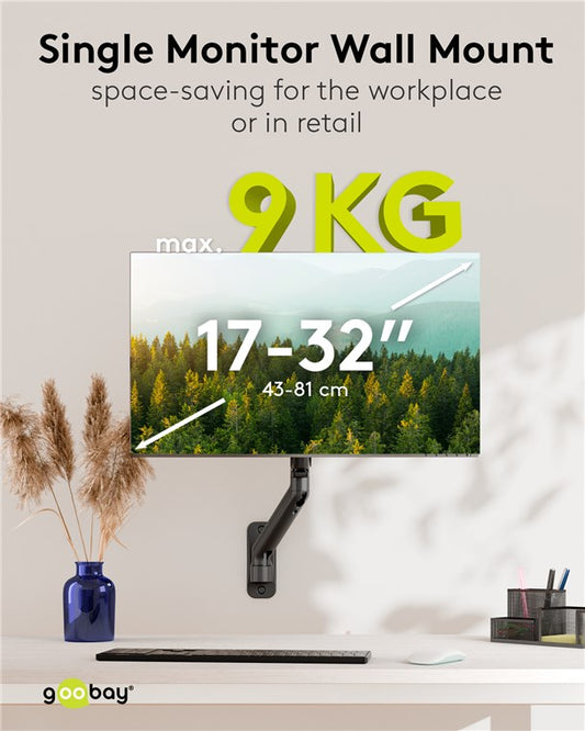 Single-Monitor-Wandhalterung mit mechanischer Feder