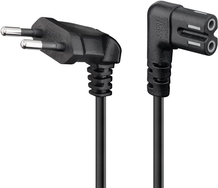 Anschlusskabel mit Eurostecker für Sonos-Lautsprecher, 90°, 1,5 m, schwarz, (2*0,75 mm²)