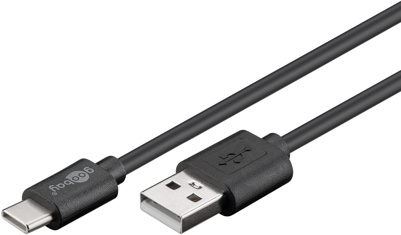 USB 2.0 Kabel USB-C™ auf USB A, schwarz