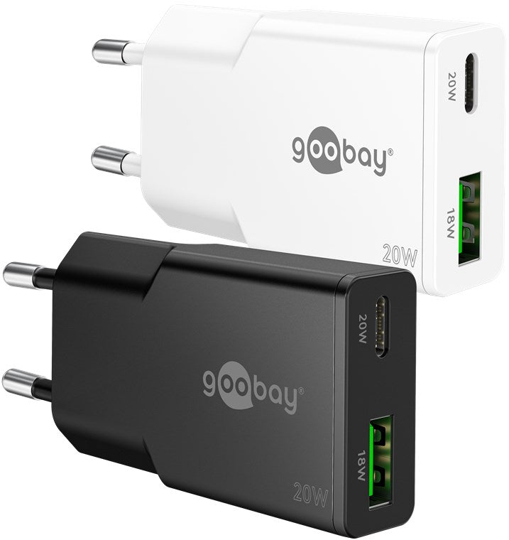 USB-C™ PD GaN Dual-Schnellladegerät Slim (20 W) schwarz