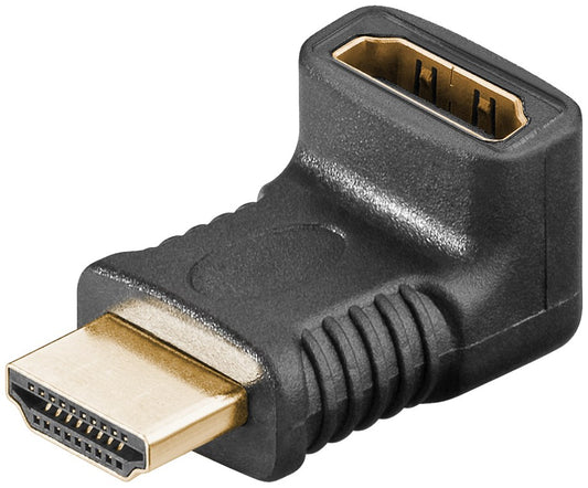 HDMI™-Winkeladapter 90° vertikal, 8K @ 60 Hz, vergoldet