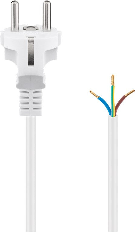 Schutzkontaktkabel zum Konfektionieren, 1,5 m, Weiß, (3*0,75 mm²)