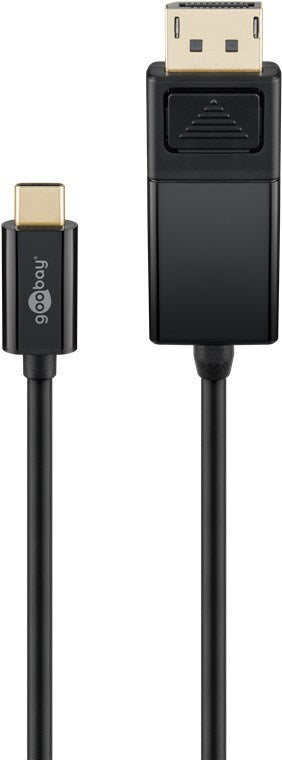 USB-C™-DisplayPort™ adaptör kablosu 4K 60 Hz, 1,20 m, siyah