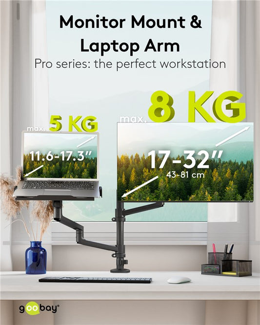 Deluxe Monitorhalterung mit Laptop-Arm