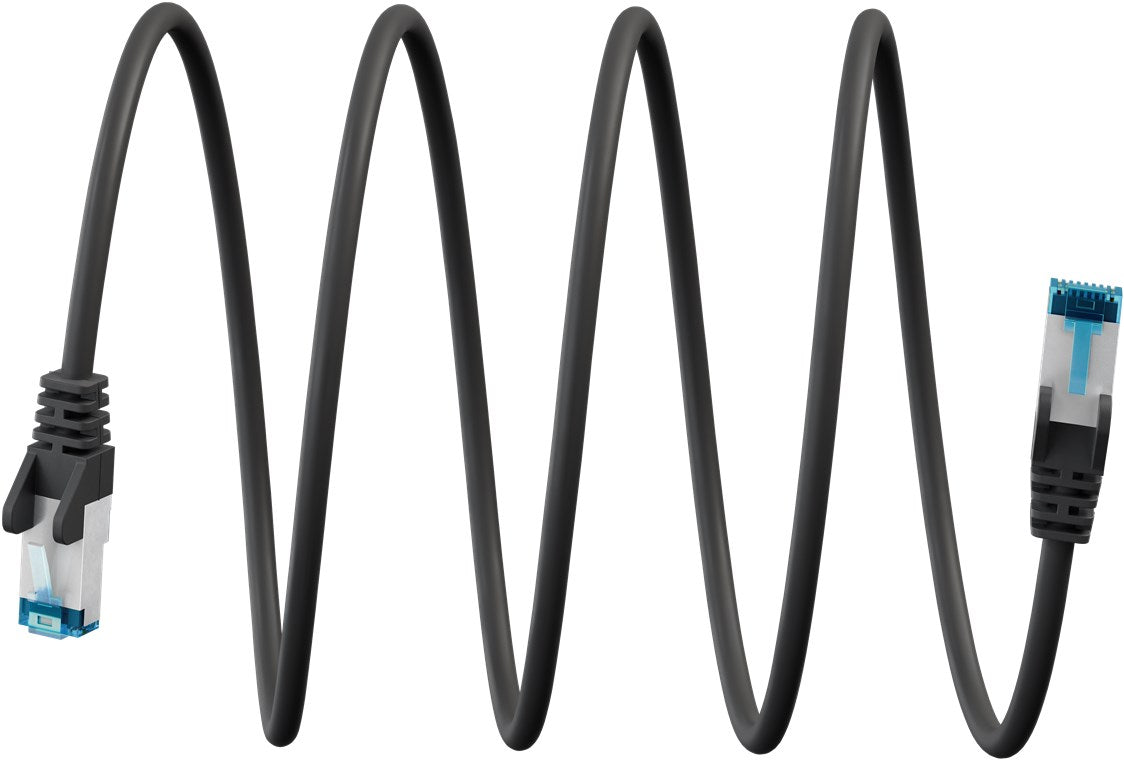 Ultraflexibles CAT 6A Patchkabel S/FTP (PiMF), schwarz