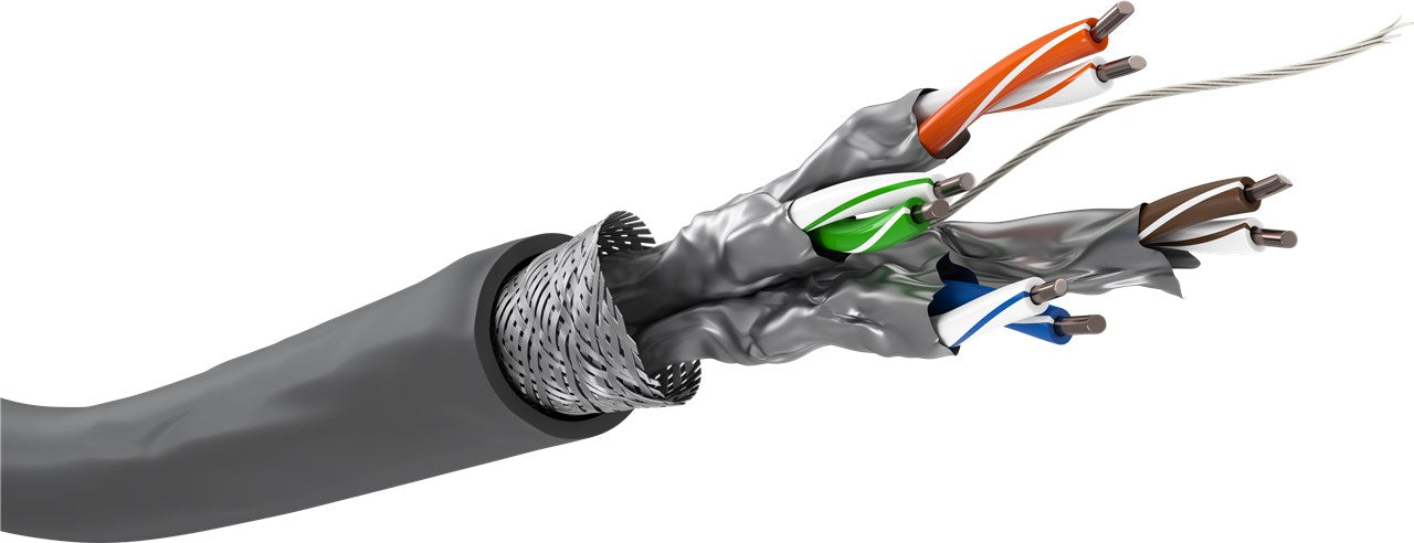 CAT 6 network cable, S/FTP (PiMF), gray