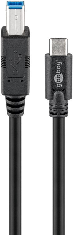 USB-C™-auf-USB-B-Kabel, 1 m, schwarz