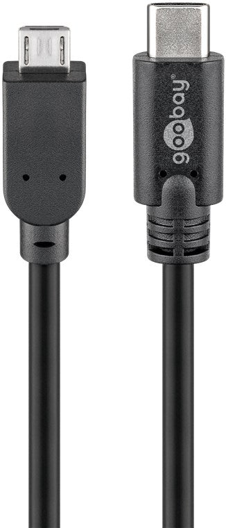 USB-C™-auf-Micro-B-Kabel, OTG, 1 m, schwarz