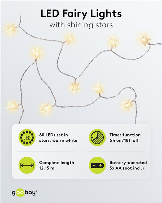 80er LED-Lichterkette "Sterne"