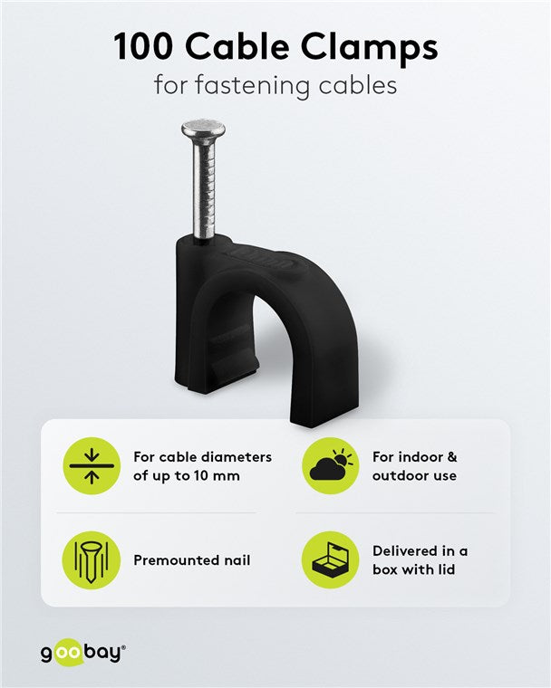 Cable clamp 10 mm, black