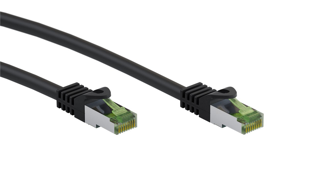 RJ45 patch cable with CAT 8.1 S/FTP raw cable, black