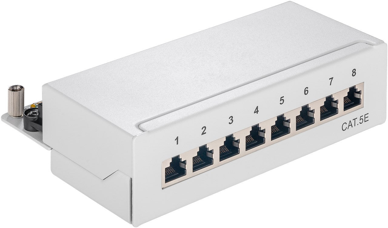 CAT 5e Mini/Desktop Patch Panel, 8 Port, (1 U)