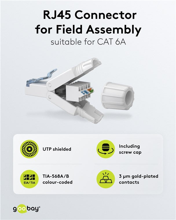 CAT 6A feldkonfektionierbarer RJ45-Stecker, UTP ungeschirmt