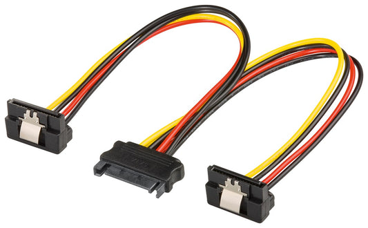PC Y-Stromkabel/Stromadapter, SATA 1x Buchse zu 2x Stecker 90°