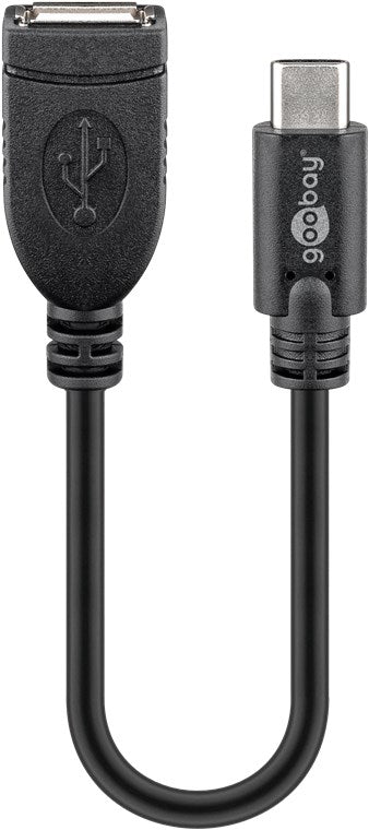 USB-C™-auf-USB-A-Kabel, 0,2 m, schwarz