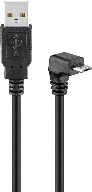 USB-A-auf-Micro-B-Kabel 90°, 1,8 m, schwarz