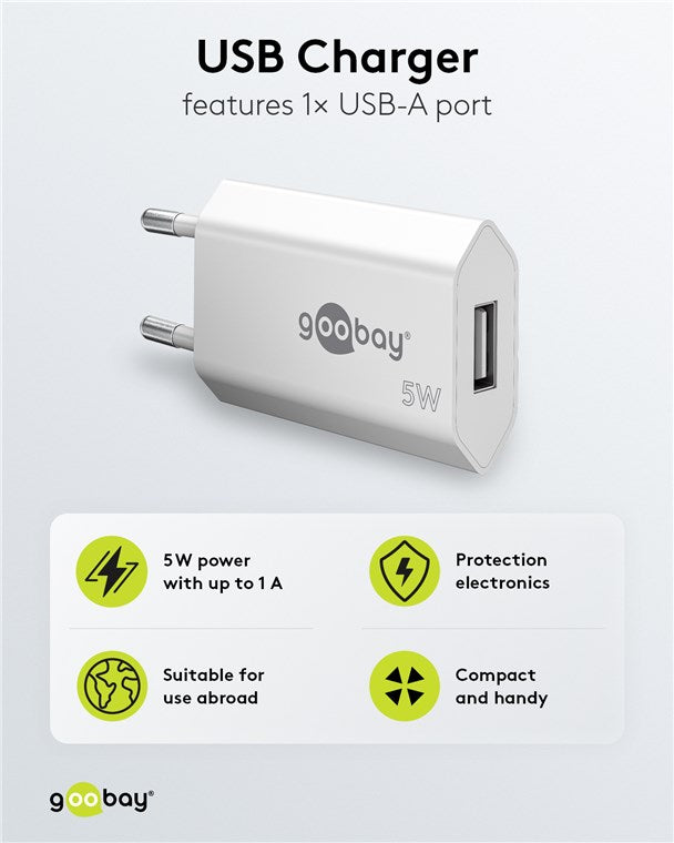 USB-A Ladegerät (5 W) weiß