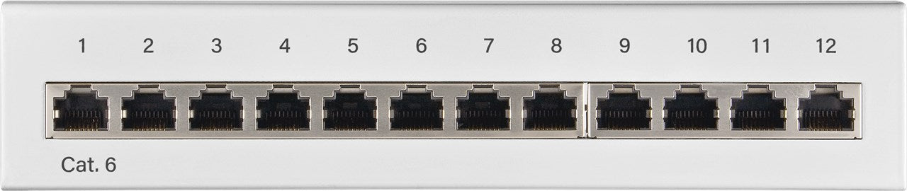 CAT 6 Mini/Desktop Patch Panel, 12 Port, (1 HE)