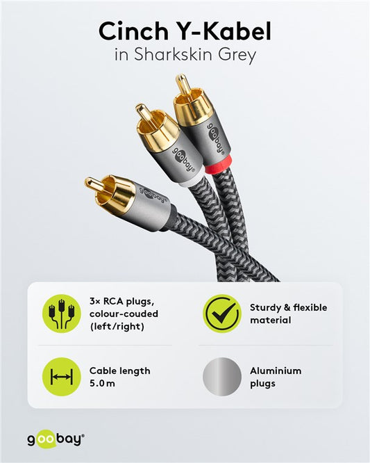 Cinch Y-Kabel, 5 m