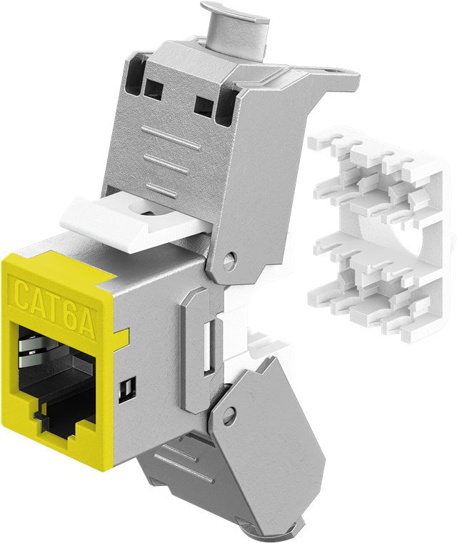 Keystone-Modul RJ45 CAT 6A, STP, Slim, gelb