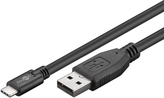 USB-C™-auf-USB-A-Kabel, 3 m, schwarz