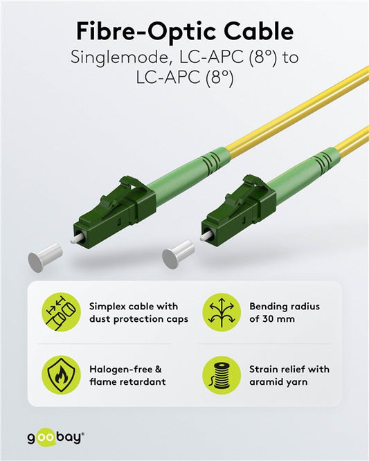 Glasfaserkabel (FTTH), Singlemode (OS2) Yellow, (Simplex), 25 m
